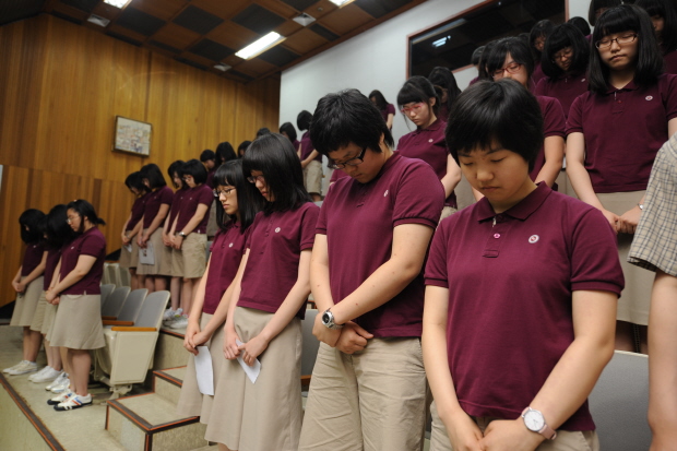 명신여자고등학교 학생 제166회 제1차 정례회 방청 사진