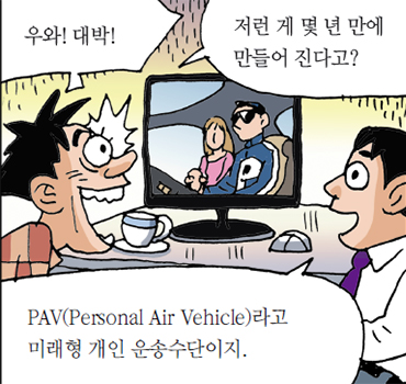 PAV(Personal Air Vehicle)라고 미래형 개인 운송수단이지.