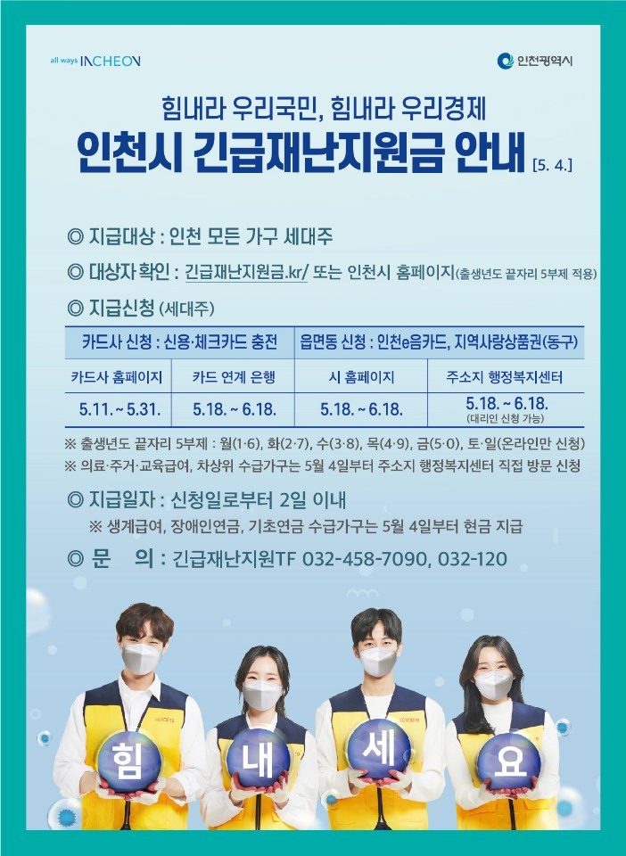 인천시 긴급재난지원금 안내 이미지 1
