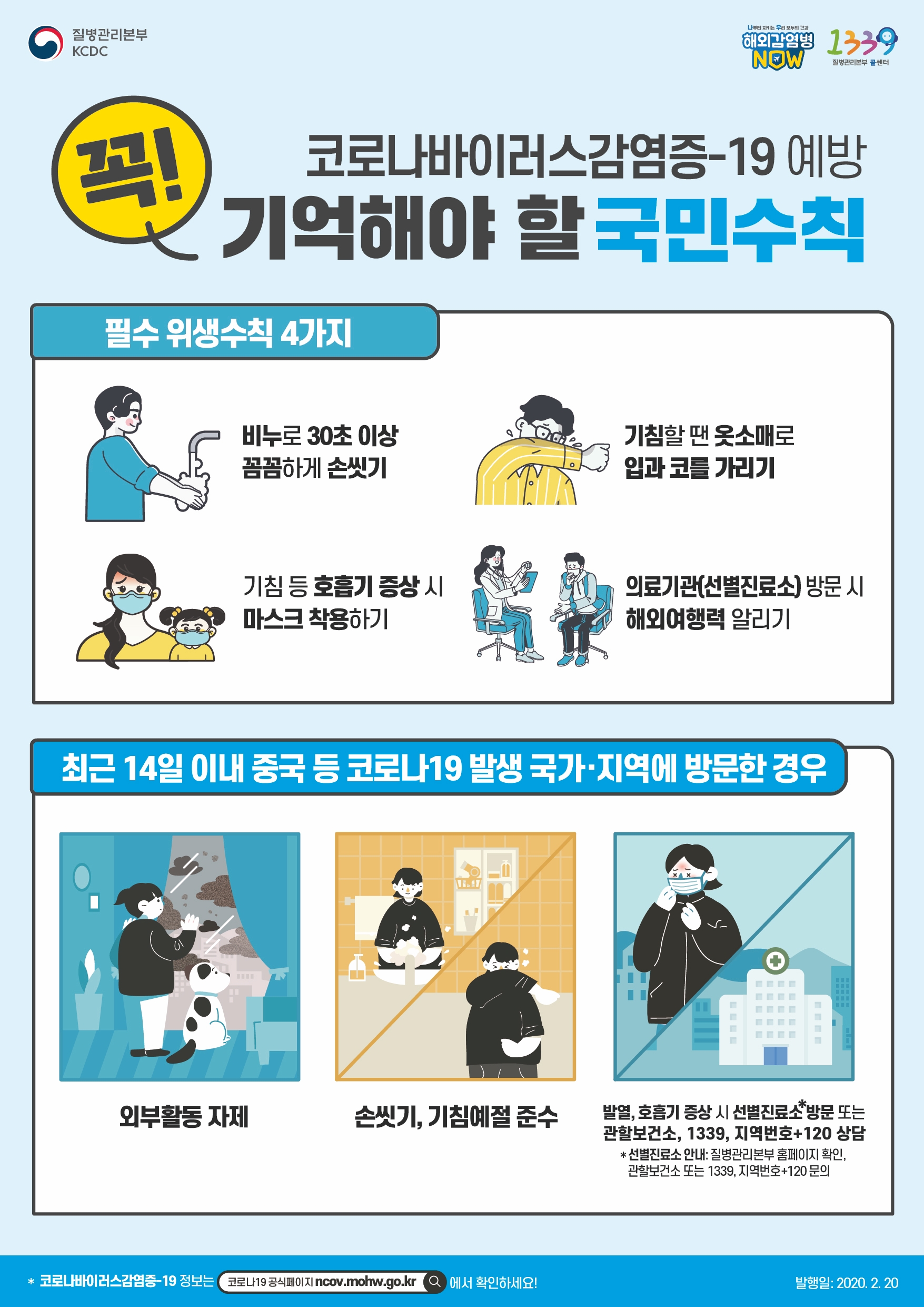 코로나19 예방을 위해 꼭 기억해야할 국민수칙 이미지 1