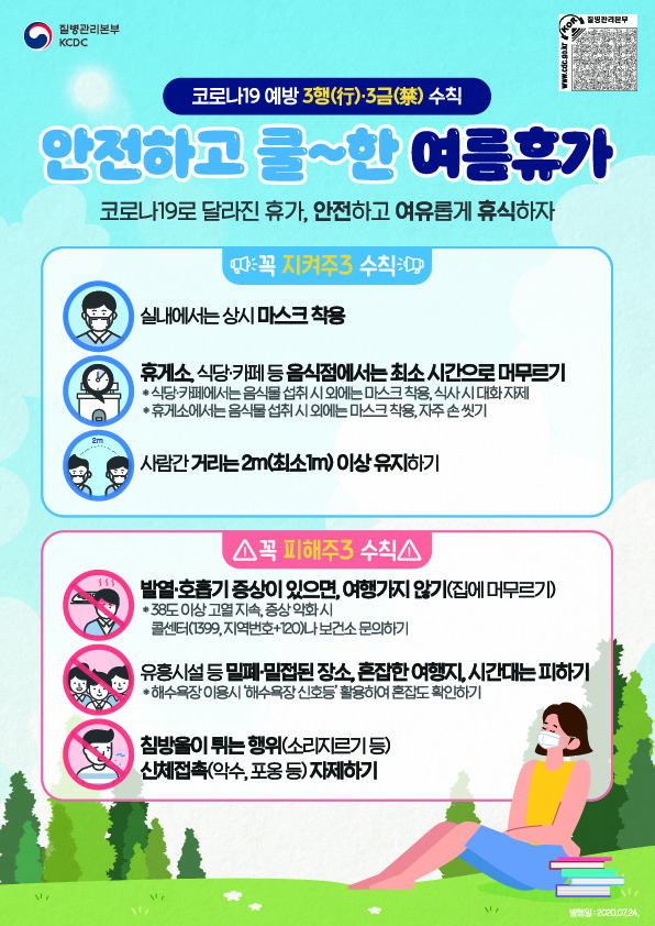여름휴가를 위한 코로나19 예방 3행(行)·3(禁) 수칙 이미지 1