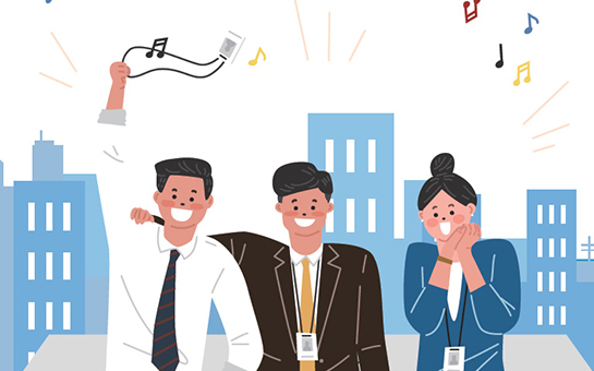 세명이서 웃는 그림