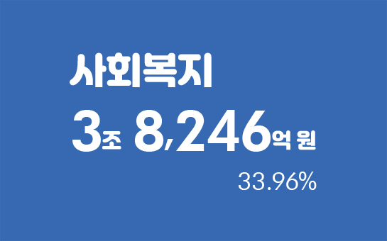 사회복지 3조 8,246억 원 33.96%