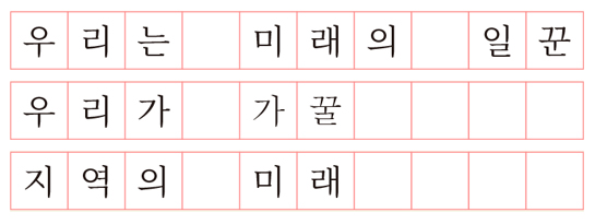 우리는 미래의 일꾼 우리가 가꿀 지역의 미래