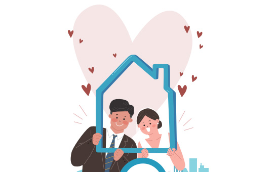 인천형 작은 결혼식 운영 상징 일러스트