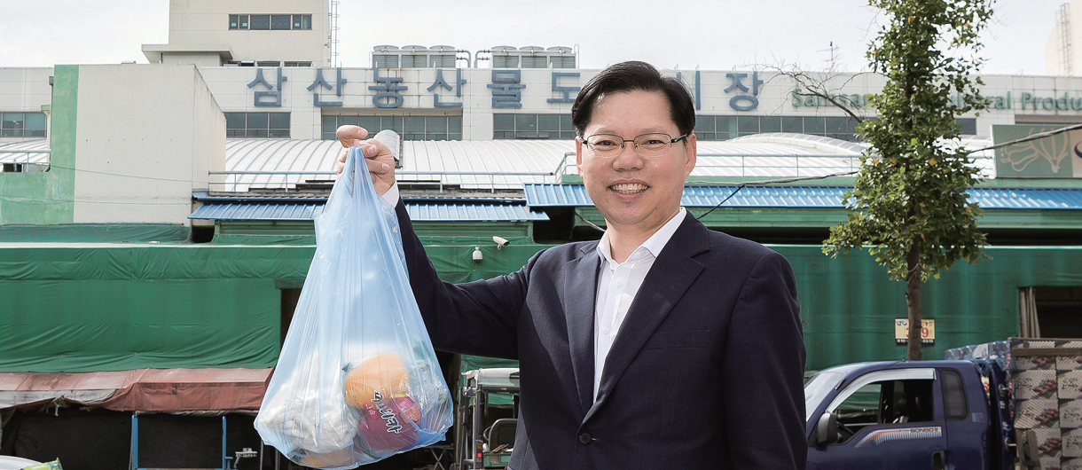 삼산농산물시장을 방문한 임지훈 의원
