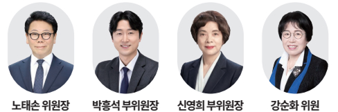 노태손 위원장, 박흥석 부위원장, 신영희 부위원장, 강순화 위원